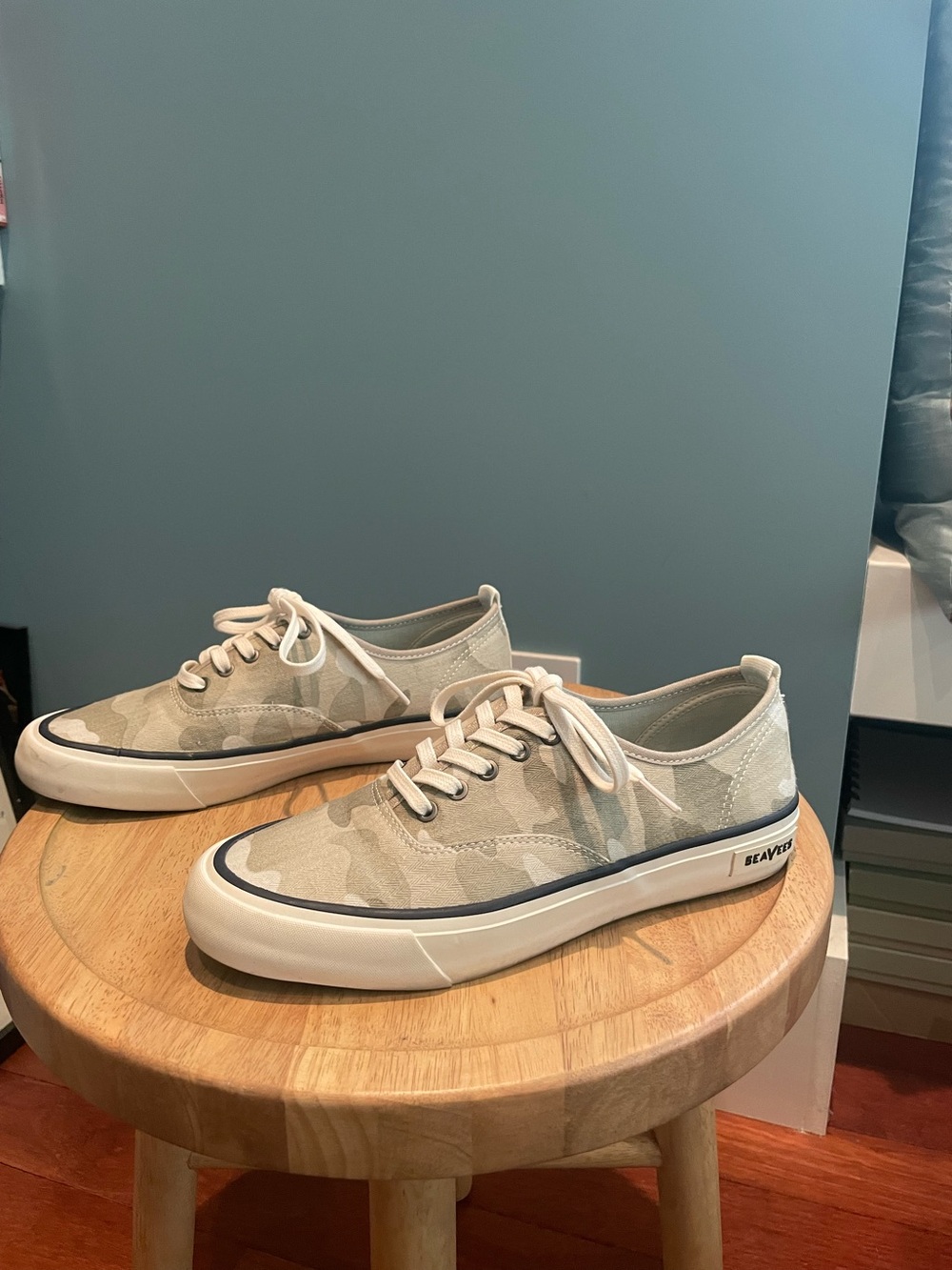 SeaVees Neutral Camo Low-Top Sneakers with White Laces